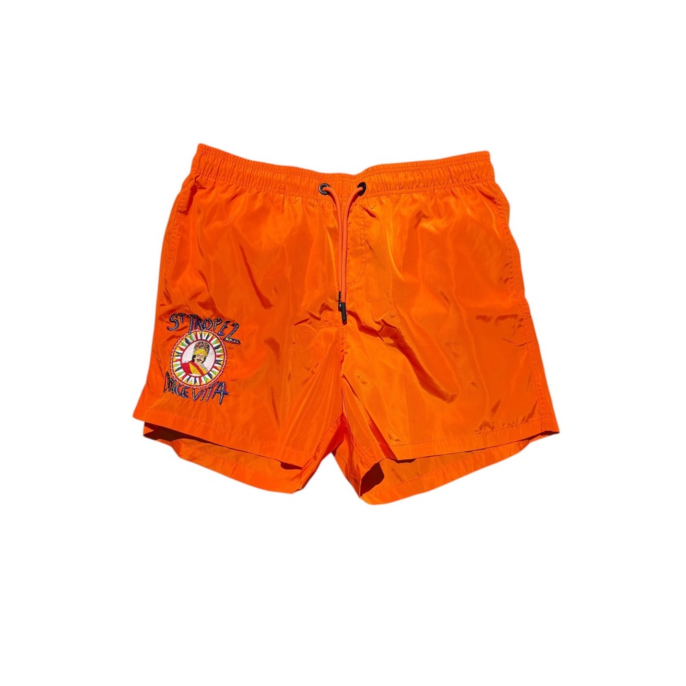 Bain de Mer Mens St Tropez Dolce Vita Swim Trunks Orange XXL New
